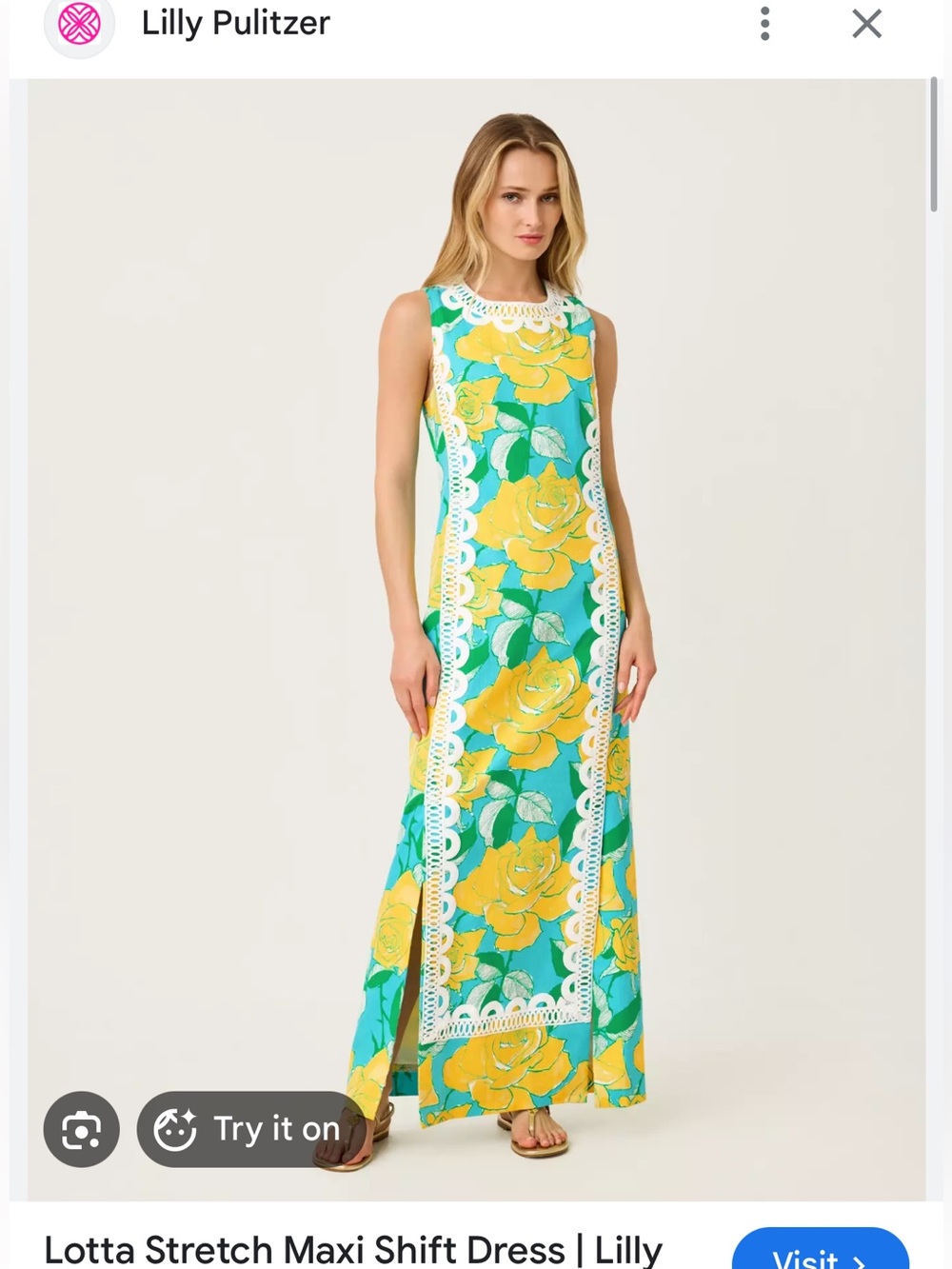 Lilly Pulitzer Lotta Maxi Dress with Yellow Floral Print